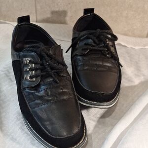 Gatsby Oxford Derby Leather Orthopedic Lace Up Black Men's Shoes